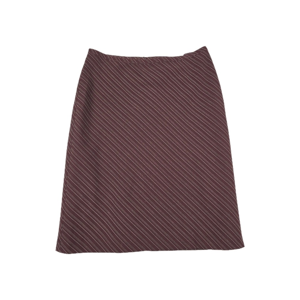 Hennes Women's Size 8 Burgundy Red Striped A-Line Lined Skirt